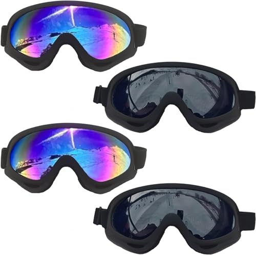 Guimertt Ski Goggles, 4 Pack Snow Snowboard Goggles for Men Women Kids & Youth UV Protection for Skiing Winter Sports