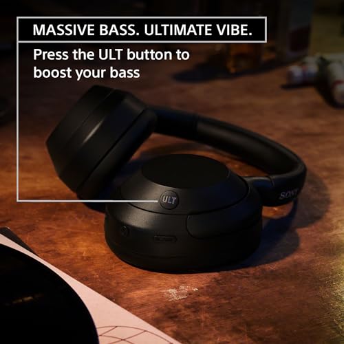 Sony ULT WEAR Over-Ear Noise Cancelling Bluetooth Headphones with Alexa Built-in, Comfortable Design, 30-Hour Battery, Massive Bass, Black