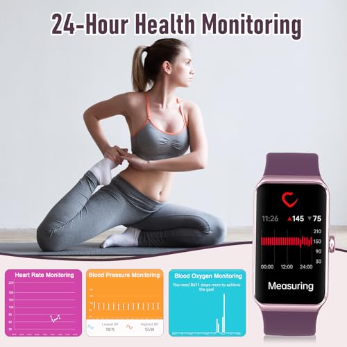Fitness Tracker with 24/7 Heart Rate,Blood Pressure Sleep Tracking,104 Sports Modes Calories Smart Watch,IP68 Waterproof S...