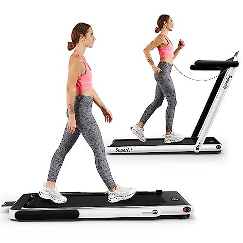Goplus 2 in 1 Folding Treadmill, 2.25HP Superfit Under Desk Electric Treadmill, Installation-Free with Remote Control, APP...