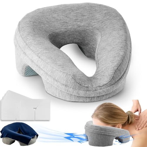 Face Down Pillow Massage Headrest for Bed, Stomach Sleeping Pillow, Face Cradle, BBL Pillow After Surgery Post Eye Surgery...