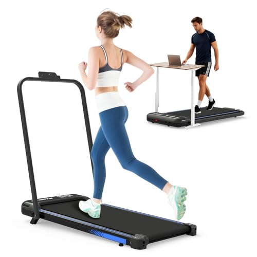 3 in 1 Under Desk Treadmill with Incline, Compact Electric Foldable Walking Pad Treadmill, 2.5HP Mini Workout Equipment wi...