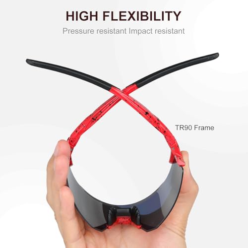 IX INOXTO Sports Sunglasses for Men Women Cycling Sunglasses Lightweight TR90 Frame UV400 Protection Goggles for Baseball Run