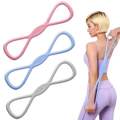 3PCS Figure 8 Resistance Bands for Women Men, Figure 8 Fitness Resistance Band, Resistance Bands with Handles, Exercise Eq...