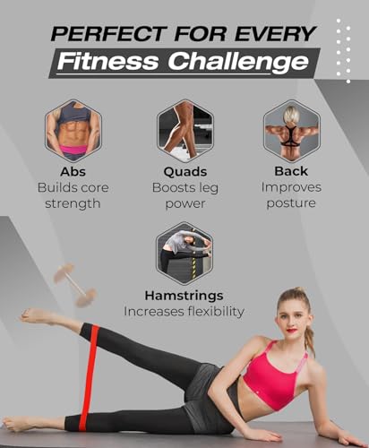 Bingwaah Mini Loop Resistance Bands – Fabric & Elastic Sets Exercise Bands for Strength Training - Rehab, Yoga, Pilates & ...