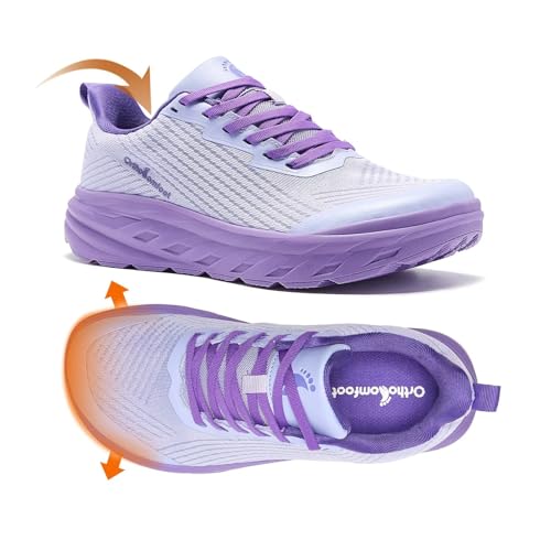 Women's Orthopedic Diabetic Wide Running Shoes: Comfortable Casual Arch Support Plantar Fasciitis Fashion Sneakers, High A...