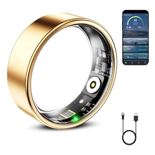 Mirlray Smart Ring for Women & Men, Smart Ring Health Tracker, Blood Oxygen & Heart Rate Monitor, Long Lasting Battery Sle...