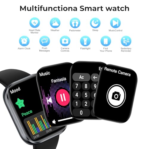 Smart Watch for Men Women, 1.83" HD Touchscreen Fitness Watch with Bluetooth Call&Message Notifications, 110+Sport Modes, ...