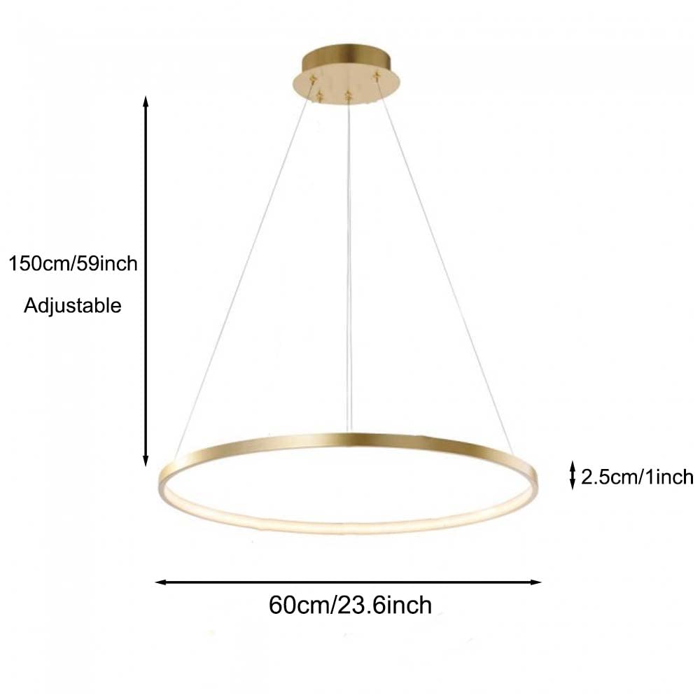 LightInTheBox Modern LED Chandelier Pendant Light Fixture, Dimmable, 23.6in, Gold, Metal, Model 5e9878be-a45f-4f52-9
