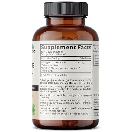 Futurebiotics Ashwagandha Extra Strength Stress & Mood Support with BioPerine - Non GMO Formula, 120 Vegetarian Capsules