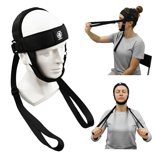 Neck Stretching Training Harness – Adjustable Chin Strap Headgear with Dual D-Rings for Neck Traction, Mobility, and Postu...