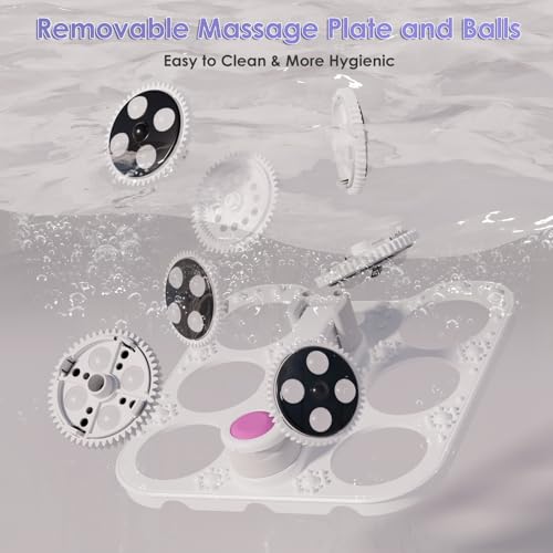 Ranjova Collapsible Foot Spa Electric Rotary Massage, Foot Bath with Heat, Bubble,Temp Control, and 24 Motorized Shiatsu M...