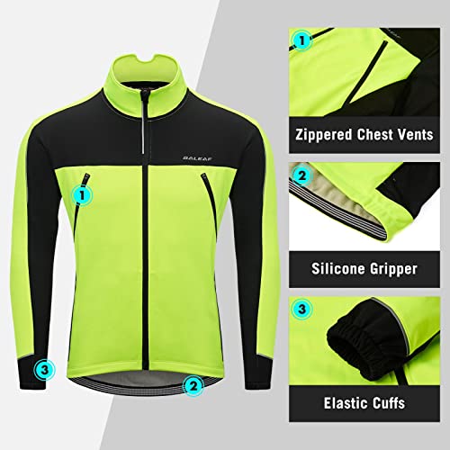 baleaf Men's Winter Jacket Windproof Softshell Thermal Warm Pockets Cycling Running Mountain Biking Cold Weather Gear