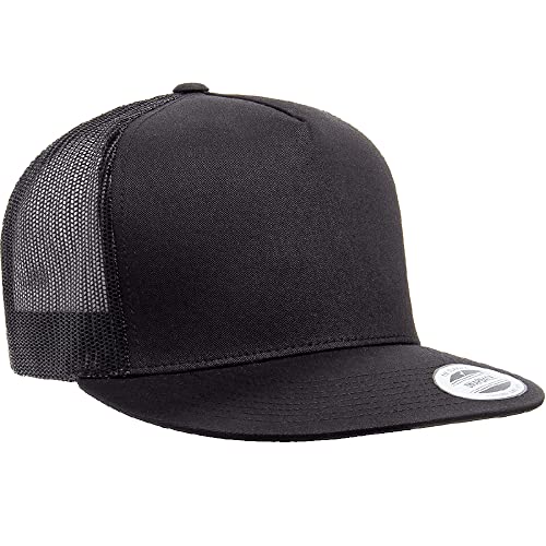 Yupoong 5-Panel YP Classic Trucker Cap | High Profile Flat Visor Snapback | OSFM | Bulk Packs Available