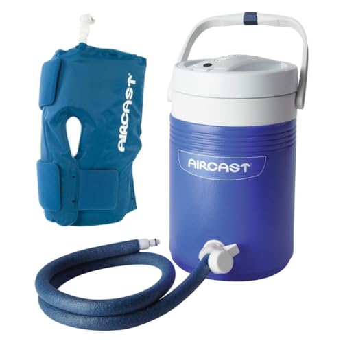 Aircast Cold Therapy Universal Fit Knee Cryo and Cuff with Gravity-Fed Non-Motorized Cooler for Maximum Cryotherapy (Blue,...