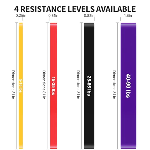 YONKFUL Pull Up Assistance Bands Set 5 LBS - 230 LBS, Long Resistance Bands for Pull Ups Working Out, Gym Workout Bands fo...