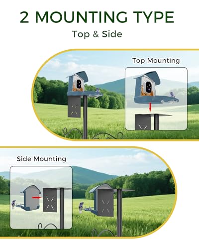 Boostool Bird Feeder Pole, 108 inch Bird Feeder Stand Station with Squirrel Proof Baffle, Outdoors Birdhouse Pole Heavy Du...