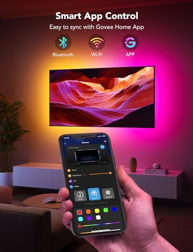 Govee TV LED Backlight Strip, RGBIC Smart LED Backlight for 40-50inch TVs, Music Sync, Wi-Fi Bluetooth & App Control, Work...