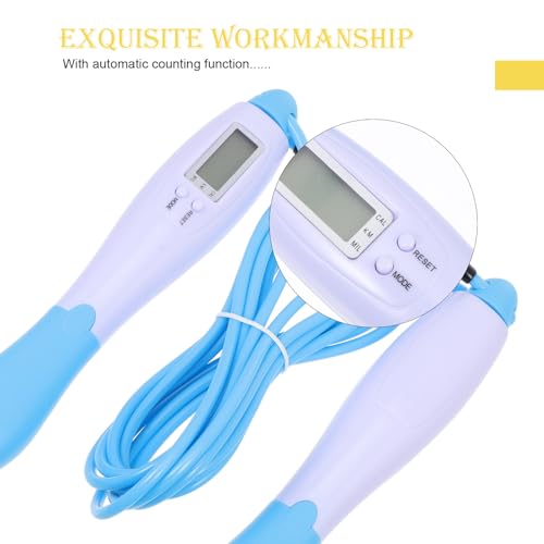 Generic Advanced Digital Counting Jump Rope for Adults, Steel Wire Fitness Skipping Rope, Blue Long Length for Weight Loss...