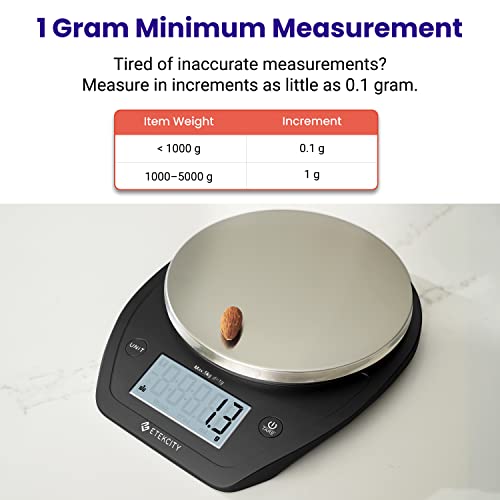 Etekcity 0.1g Food Scale, Bowl, Digital Grams and Ounces for Weight Loss, Dieting, Baking, Cooking, and Meal Prep, 11lb/5k...