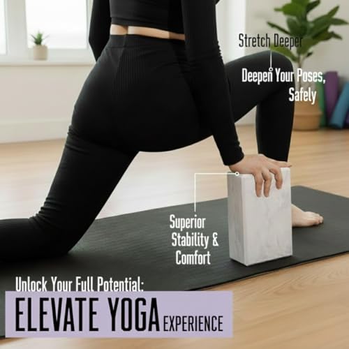 Blocks for Yoga | Non-Slip Exercise Blocks for Working Out, Pilates, Stretching, Meditation | Lightweight & Durable Yoga T...