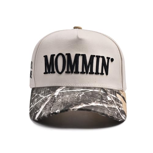 Mommin Trucker Hat for Women Embroidered Mom Baseball Cap Adjustable Canvas Vintage Hat for Casual Wear