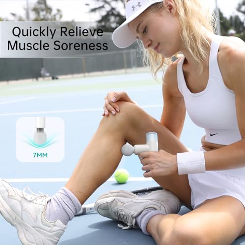 opove M3 Mini Massage Gun for Back Pain Relief, with Facial Mode, 7mm Amplitude, 4 Vibration Levels Ultralight Portable an...
