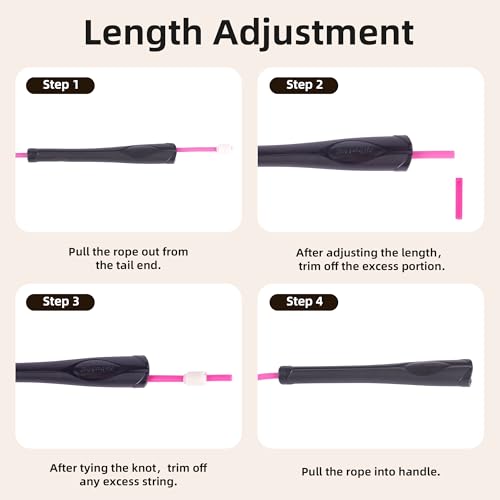 YUEDONG 5mm Adjustable Weighted Jump Rope for Women Fitness - Tangle-Free PVC Skipping Rope with Matte Frosted Ergonomic A...