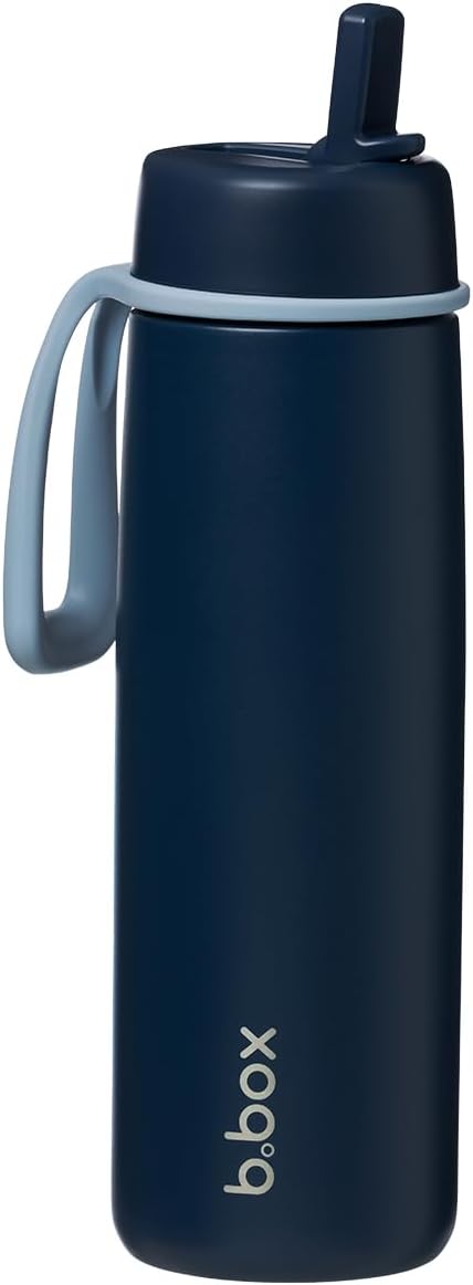 b.box Triple Insulated 23oz Water Bottle w/Stainless Steel Straw. 44 Hours Cold. Leak Proof Tumbler with Lid and Straw for Travel, Gym & School. BPA Free Sports Water Bottles.