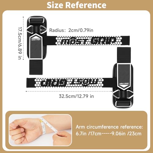 MOST GRIP Drip Glue Non-Slip Wrist Straps for Weightlifting, 2-in-1 Lifting Straps with D Rings for Cable Machine Workout,...