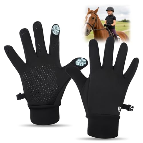Dr.sendesi Kids Horse Riding Gloves Winter - Warm Fleece Lined Equestrian Gloves for Girls & Boys