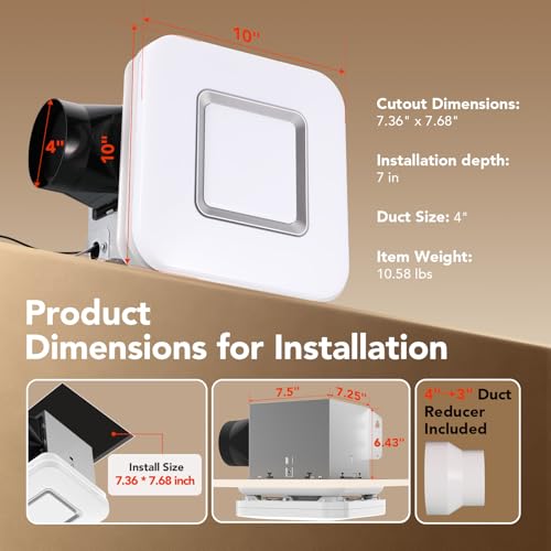 OREiN Matter Smart Bathroom Fan with Light, 110 CFM Exhaust Fan, AI Lighting Creator with 24-Zone DIY Color+ 65 Dynamic Ef...