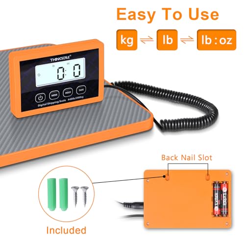 THINKSCALE Shipping Scale, 10g Precision Postal Scale - 440lb Capacity, Lightweight Postage Scale for Packages, Luggage, M...