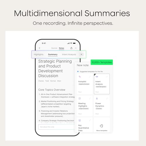 Plaud Note Pro AI Voice Recorder, Transcribe & Summarize with AI, App Control, Note Taker for Meetings & Calls, Supports 1...