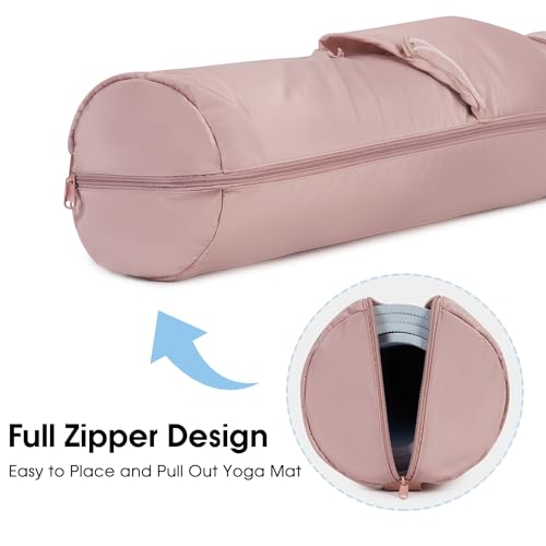 sportsnew Yoga Mat Bag, Full Zip Cargo Yoga Mat Carrier Bag with Drawstring Water Bottle Pocket and Bottom Wet Pocket, Exe...