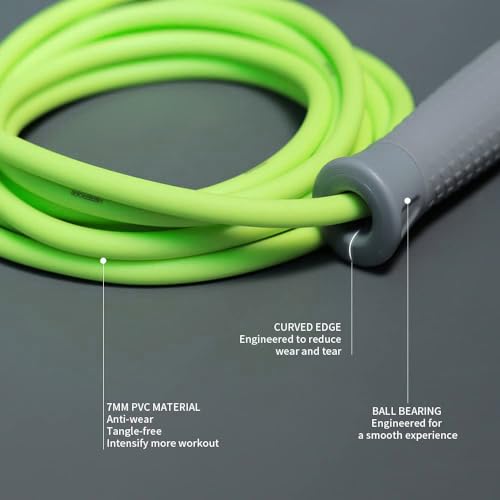 HEREROPE Jump Ropes for Fitness, Adjustable Jump Rope for Women Men, Weighted Speed Rope with 7mm PVC Skipping Rope, No-Sl...