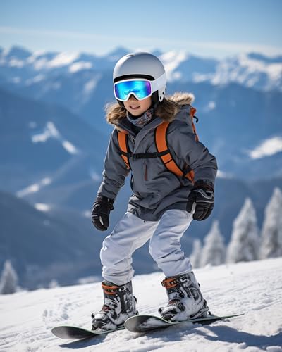 OutdoorMaster Kids Ski Goggles OTG Snowboard Goggles with 100% UV Protection Kids Snow Goggles for Boys Girls Toddler