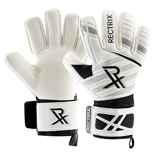 Rectrix 1.0 Goalkeeper Gloves (with Free Zip Case) - Negative Cut - Youth & Adult Sizes - Pro-Level Grip for Football Socc...