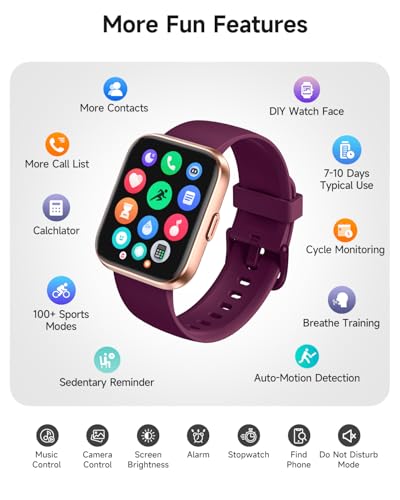 Smart Watch for Women, Answer/Make Calls, Alexa Built-in, 1.85" Touch Screen Fitness Tracker for Android & iPhone, Heart R...