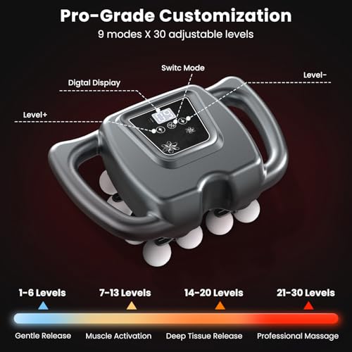 AKALOL Massage Gun, 2IN1 24 & 16 Head Multi Massager Gun Deep Tissue with Red Light, 9 Modes 30 Intensity Levels, Cordless...