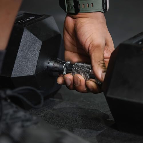 Titan Fitness Rubber Hex Dumbbells, 5 LB-50 LB Set of Pairs, Roll-Resistant Hexagonal Free Weights, Hex Dumbbell set with ...