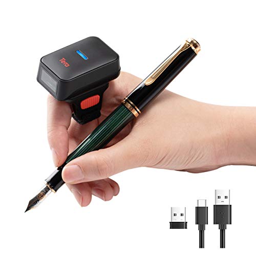 Tera Pro Extreme Performance 1D 2D QR Wireless Ring Barcode Scanner with Bluetooth, Extra Fast Scanning Speed Ultra High R...