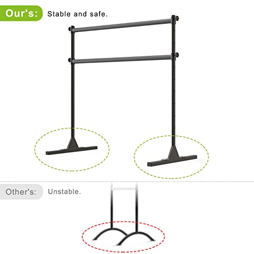 SELEWARE Height Adjustable Ballet Barre Freestanding Ballet Bar Heavy Duty Dance Bar Support Barre Movements Body Stretch ...