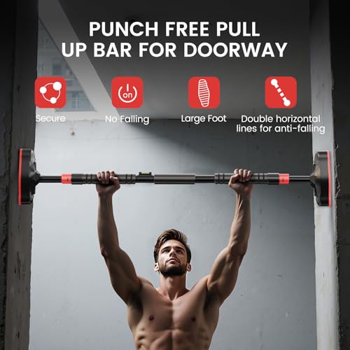 ATHSPO Doorway Pull Up Bar, Adjustable Door Frame Pull-Up & Chin-Up Bar for Upper Body Home Gym Workouts