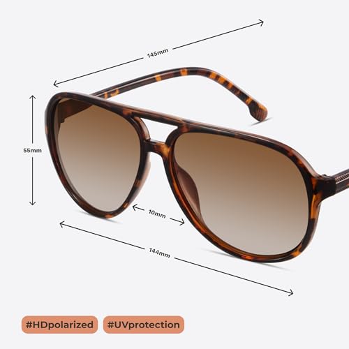 livho Trendy Polarized Aviator Sunglasses Women Men, Retro Sun Glasses for Women Men 2025, Oversized UV Protection Shades