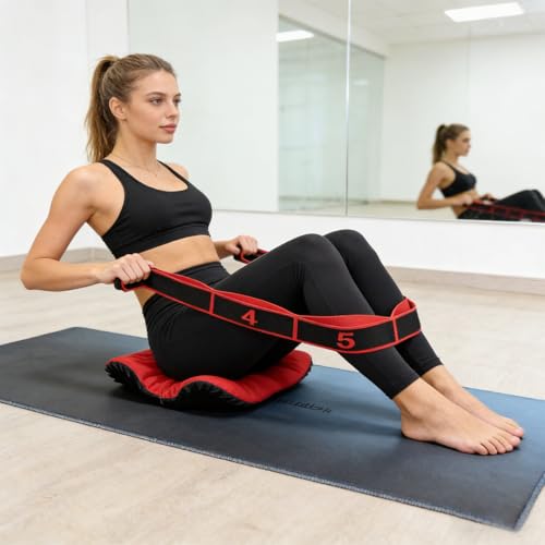 Fitness Resistance Band for Stretching and Yoga – 8-Section Elastic Training Band with Numbered Markings for Pilates & Ful...
