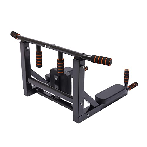 Wall Mounted Pull Up Bar, Power Tower Set Training Equipment Fitness Dip Stand Supports to 440 LBS for Home Gym Indoor Wor...