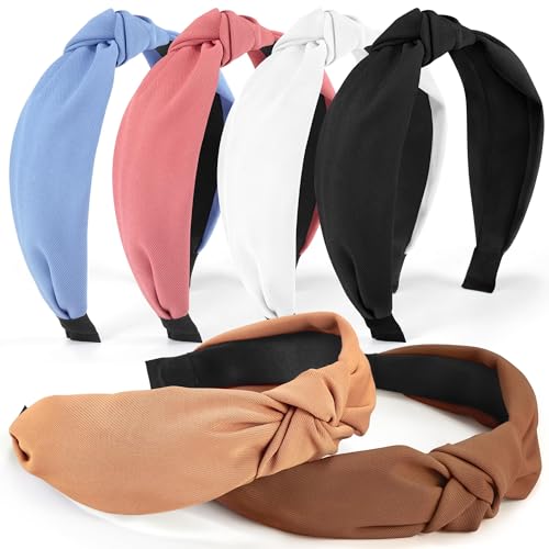 DiyJibb Headbands for Women Girls - 6PCS Stylish Top Knotted Headbands - Knotted Headband for Women - Head Bands Wide Hair...