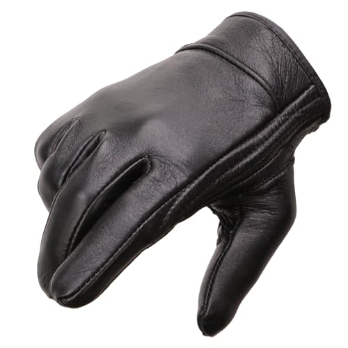 Milwaukee Leather Men's Premium Leather Short Wrist Cruiser Gloves, Black MG7510