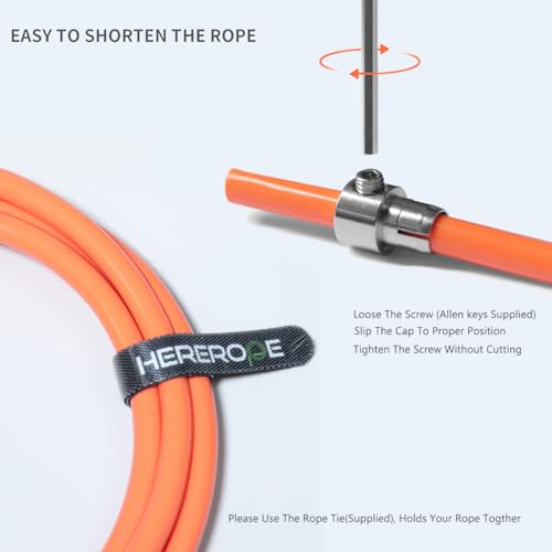 Hererope Weighted Jump Rope, Heavy Jump Rope with Durable 8MM Cable, Ergonomic Grip, Ball Bearing, Adjustable Jump Rope We...
